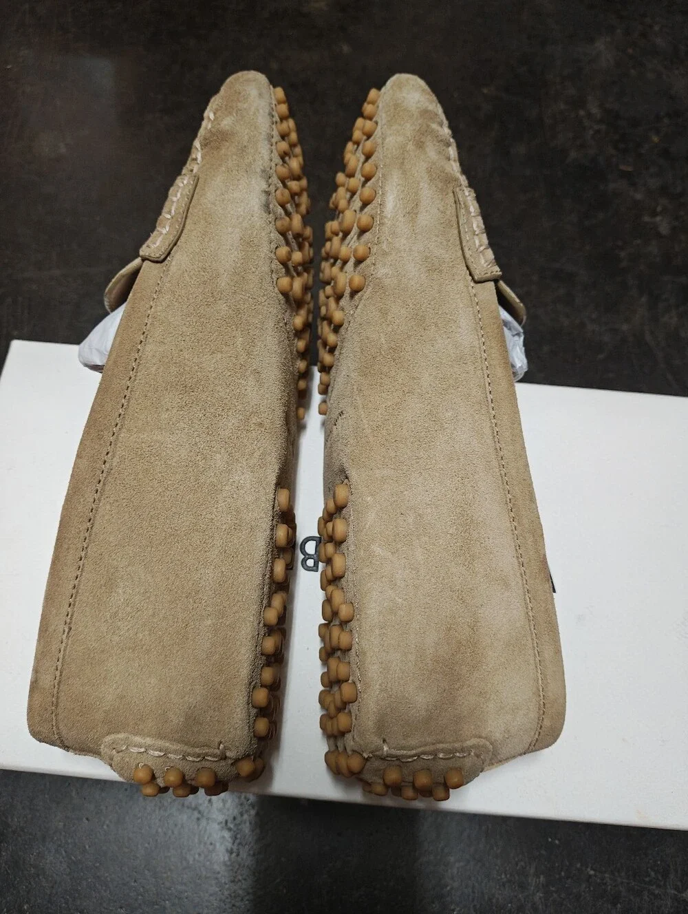 Veronica Beard Taupe Suede Penny Loafers